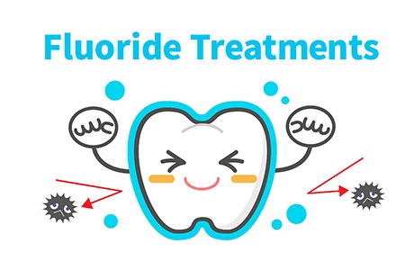 illustration of fluoride treatment during dental exam in Mesquite