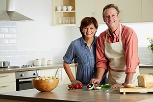 couple cooking in their kitchen