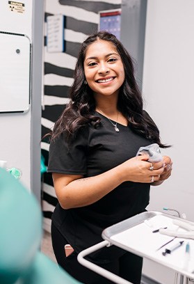 Registered dental assistant Karen